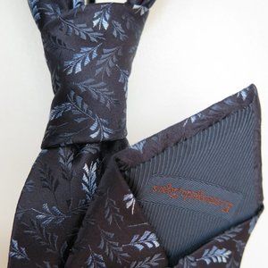 Ermenegildo Zegna Men's Tie - Embroidered Blue